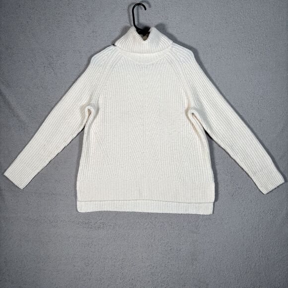 Madewell‎ Mercer Turtleneck Sweater In Coziest Yarn Ivory Oversized Boxy Size S - Picture 1 of 13
